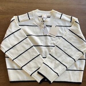 Industry White and Black Striped Women's Sweater